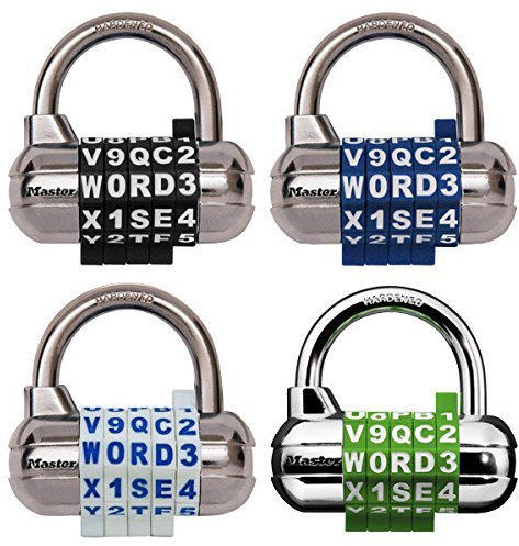 Master Lock - Lucchetto con combinazione di parole, colore: Blu