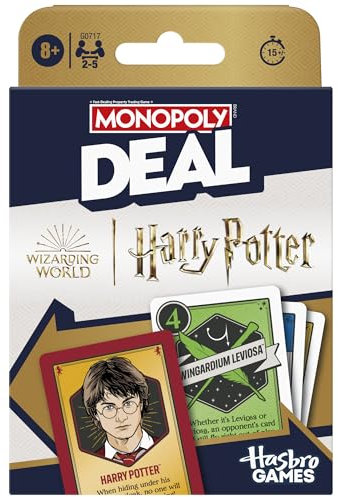 Monopoly Hasbro Gaming Deal: Harry Potter Edition Card Game, Fast Family Party Game for 2–5 Players, Ages 8+, Quick to Learn & Replay, Compact Travel Game, Perfect Christmas Fun for Potter Fans