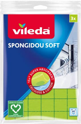 Vileda Rectangle Vaisselle spongidou 25x36 cm - Pack de 3
