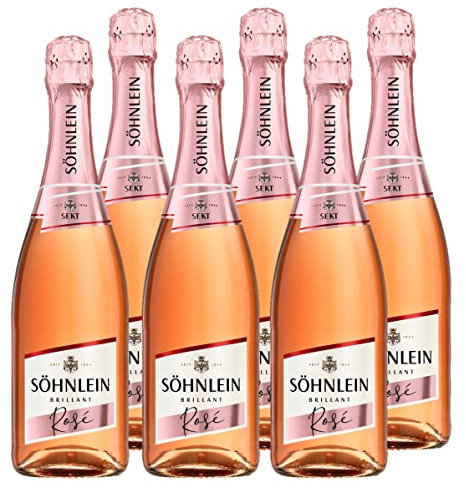 Söhnlein Brillant Rosé Sekt Trocken (6 x 0,75 l) – Deutscher Sekt, fruchtig und frisch– Feinperlig, sommerlich, geeignet für Aperitif und Feste