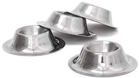Relaxdays Portauova in Set da 4, Porta Uovo Sodo o per Mangiare alla Coque, Impilabili, in Acciaio Inox, Argentato, 4 Pezzi
