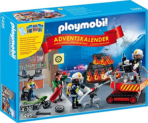 PLAYMOBIL 5495 Adventskalender Feuerwehreinsatz mit Kartenspiel
