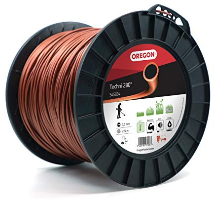 Oregon Hitzebeständig Nylon Mähfaden 3mm, 3,0 mm x 224 m (545824) | Für hohes Gras, Unkraut, Rasen und dichte Vegetation, Robuster Profi-Nylonfaden, Für die meisten Rasentrimmer