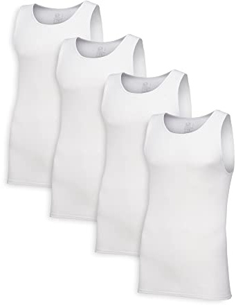 Fruit of the Loom Men's premium Undershirt, Regular - Tank 4 Pack White, M UK