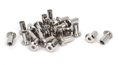 sourcing map 25pcs M6 Rivet Hexagonal Prise Tête Capuchon Vis Barrel écrou Meubles Matériel