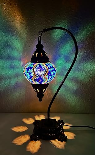 Mosaik - Stehlampe M Tischlampe Mosaiklampe Blau Samarkand-Lights