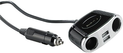 revolt Elettronica - Distributore di Corrente Automobile: Distributore per Auto a 4 Vie con 2X 12 / 24V e 2X USB (12 Volt Spina per Auto, accendisigari Presa, 12V prolunga)