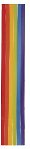 Rayher Wachs-Zierstreifen Regenbogen, 3 Streifen, 20 cm lang, ca. 2,5 cm breit, je Streifen mehrere 1 mm breite Wachszierborten in 6 Farben, Verzierwachs, Wachs zum Kerzen verzieren, 31497000