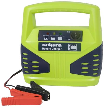 Sakura 6 Amp 12 V Car Battery Charger SS3630 â€“ For Vehicles Up To 1.8L / 1800CC - Lead Acid Batteries Capacity 15 Ah To 80 Ah