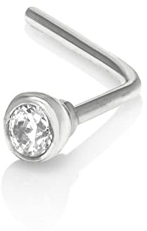 Mia Gioielli - Piercing Brillantino - Orecchino Naso Oro 18k (750) Bianco con Zircone - stile Cipollina - Anallergico Donna Ragazza