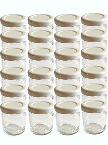 hocz 20er Set Sturzgläser Mini Gläser 53 ml Deckelfarbe Weiss To 43 Rundgläser Honig Kaviar Marmeladengläser Obstgläser Einweckgläser Honig Gläser Einmachgläser Portionsgläser Probiergläser Imker