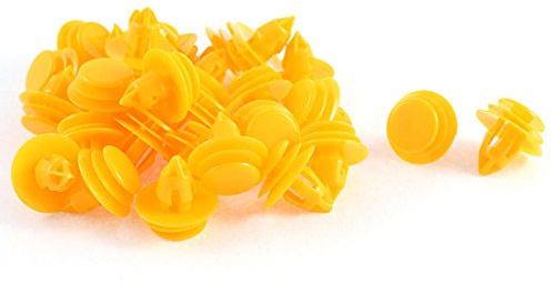 sourcing map 30 Stk PKW Tür Zierleisten Befestigungsklips 9mm Gelb Plastik | Gelb, Für Türverkleidung, Zierleisten, Panel, Klips, Nieten, Teppich, Motorabdeckung, Kofferraumfutter
