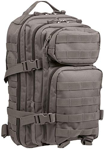 Mil-Tec US Assault Pack Tagesrucksack (36L) • Taktischer Militär Rucksack mit MOLLE-System • Kompakter Bundeswehr Rucksack, Wanderrucksack, Reiserucksack für Outdoor, Camping & Einsatz • Urban Grey, L