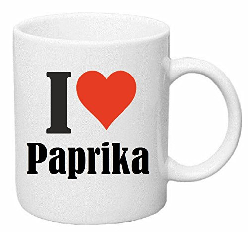 Reifen-Markt Kaffeetasse I Love Paprika Keramik Höhe 9,5cm ? 8cm in Weiß