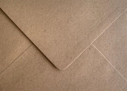 Briefumschläge aus Kraftpapier, C5, 162 x 229 mm, gummiert, 110 g/m², A5-Fassung, umweltfreundlich, Naturbraun, 25 Stück