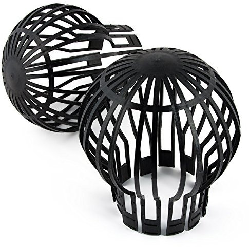 Fallrohrschutz 2er Dachrinnenschutz Verschlusskappe 11cm (2 Stück SET, Schwarz)