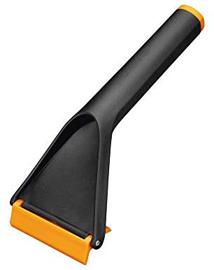 Fiskars Grattoir à glace pour voiture, Utilisation dans les 2 sens, Longueur: 21,5 cm, Plastique, Noir/Orange, Solid, 1019354