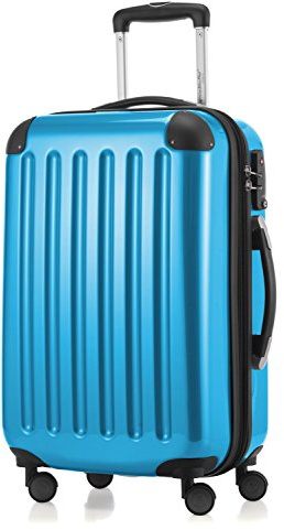 Hauptstadtkoffer ALEX - Kabinväska 55x38x23 cm, 42 l, TSA-lås, expanderbar hårdskalstrolley av PC/ABS, 3,2 kg, 4 dubbelhjul, cyanblå