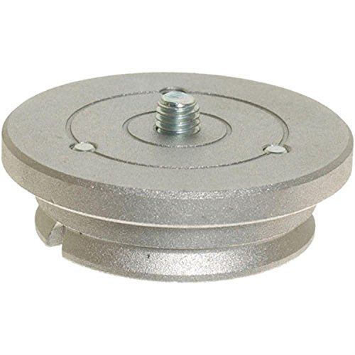 Manfrotto 400PL-MED Accessorio per Testa Serie A, Cremagliera Piattello con Altezza 23 mm, Attacco da 3/8 per Fotografia, in Alluminio, Argento