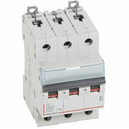 408065 Disjoncteur Tripolaire 63a - 3p Courbe D - 6/10ka - à Vis - Legrand Dx3