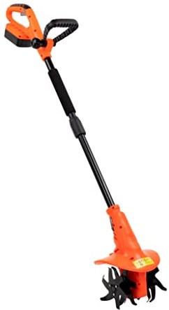 Electric Garden Rotavator, Tiller and Cultivator - Powerful 18V Lithium-Ion Rechargeable Rotovator for Small Garden | 200mm Width, 80mm Depth Cordless Tiller and Cultivator Garden Tool | eSkde