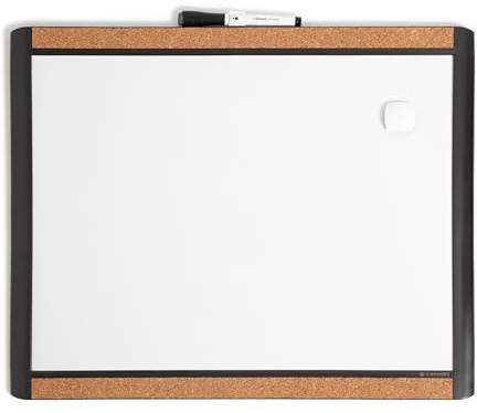 U Brands pin-it lavagna magnetica cancellabile a secco Black Frame