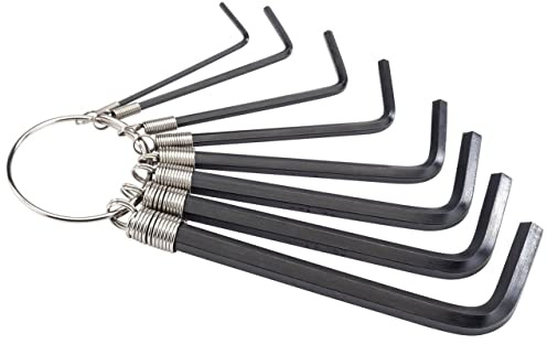 Draper Redline 8 Piece Hexagon Allen Key Set | Metric/Imperial Combined Long Pattern Hand Tools | Hex Key Wrench Kit | Long Arm Chrome Vanadium Steel Kit | Keyring Type holder | 68002