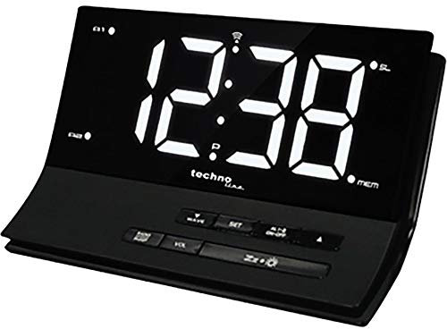 Technoline Réveil Radio, WT 482 Designer Noir 17,4 x 7,6 x 10,2 cm