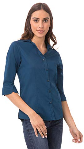 Chef Works Women's Finesse Shirt, Blue, Medium