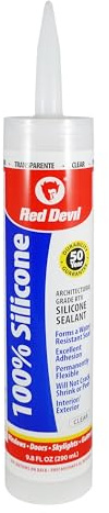 Red Devil 0826 100% Silicone Sealant Architectural Grade, 9.8 oz., clear