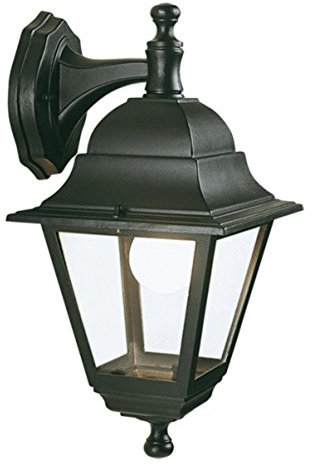 Lanterna Da Parete 'Mini Quadrata' Tipo Discendente. Struttura In Pressofusione Di Alluminio. Trattamento Anticorrosivo, Verniciatura A Polveri Epossidiche. Adatta Per Lampade Ad Incandescenza E A Risparmio Energetico. Attacco E27, Ip43.