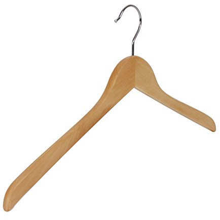 10 Wooden coat clothes hangers for tops, shirts, blouse-Choose Quantity (10 Hangers)