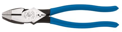 Klein Tools D2000-9NECR Lineman's Pliers with Crimping, Made in USA, High-Leverage Streamline Design with Induction Hardened Knives and Knurled Jaws