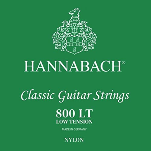 Hannabach Klassikgitarre-Saiten Serie 800 Low Tension versilbert Komplettsatz, 800LT, Saiten für Gitarre (versilberter Kupferdraht, niedrige Spannung, für Konzertgitarren zum Einstieg)