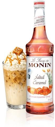 Monin Salted Caramel Syrup, 750 ml Glass Bottle