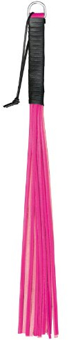 BDSM Bondage Leder Peitsche pink 45cm | Echtes Leder und 16 Riemen, Top Qualität