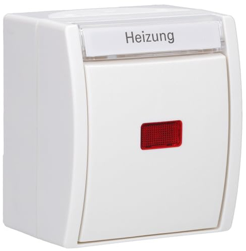 Busch-Jaeger 2601/6 SKWNH-54 Wippkontrollschalter/Heizungsschalter Aus- und Wechselschaltung (Thermoplast) Alpinweiß ocean® (IP 44) 2CKA001085A1631