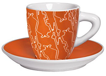 Bialetti RTATZ260 - Lote de 2 Tazas con platillos (13 x 13 x 10 cm), Porcelana Decorada, de Color
