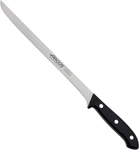 Arcos Bolonia - Couteau à Jambon - Nitrum Acier Inoxydable 250 mm - Manche Polyoxyméthylène (Pom) Noir