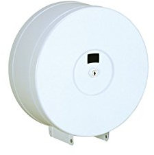 ROSSIGNOL Distributeur de papier hygiénique 400m en métal blanc époxy - Diamètre 29 cm