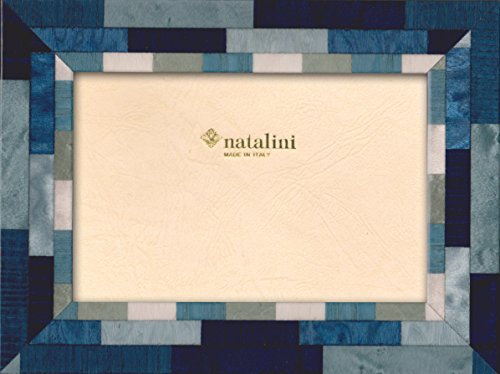 NATALINI MIRA BLUBA 10X15 Bilderrahmen mit Unterstützung für Tisch, Tulipwood, Blau, 10 X 15 X 1,5