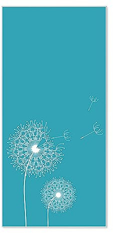 banjado® Magnettafel 37 x 78cm / Magnetwand aus Metall/Magnetpinnwand als Memoboard/Pinnwand Magnettafel Küche, Büro, Kinderzimmer inkl. 4 Magnete & Montageset - Motiv Pusteblume 4