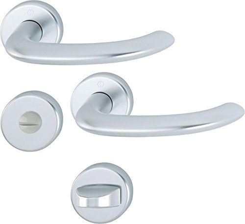 HOPPE Bad / WC Rosettengarnitur 'Marseille' Aluminium Natur 1138/42KV/42KVS - 2768216