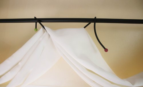 Raffbügel/Drapierbügel/Dekobügel für Gardinenstangen bis Ø 25 mm, SCHWARZ