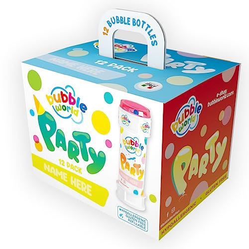 Bubble World - Party Pack, 12 tubos de 60 ml de burbujas de jabón 414.0720000, a partir de 3 años.