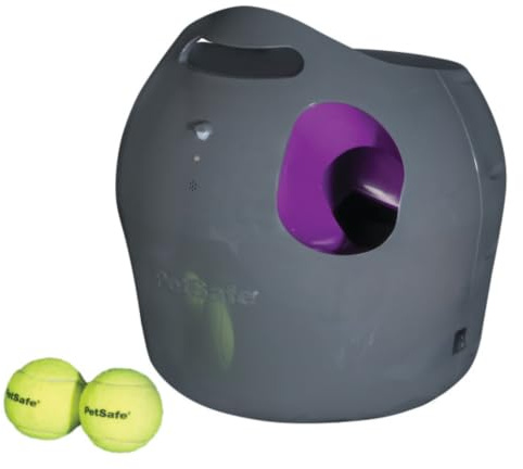 PetSafe - Lancia Palline Automatico per Cani per Gioco Interattivo di Riporto, con Distanza Regolabile, Palline da Tennis Incluse e Utilizzabile in Casa e all’Aperto