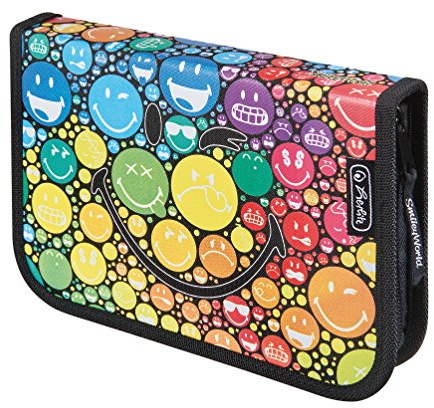 Herlitz Schuletui Leer Federmäppchen, Smiley World Rainbow