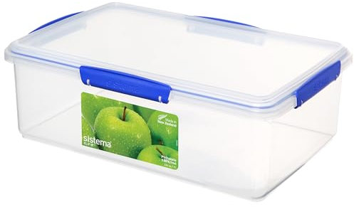 Sistema KLIP IT contenitore per alimenti | 7 L | Contenitore per alimenti per frigorifero/freezer con coperchioimpilabile ed ermetico | Plastica senza BPA | Clip blu | 1 pezzo