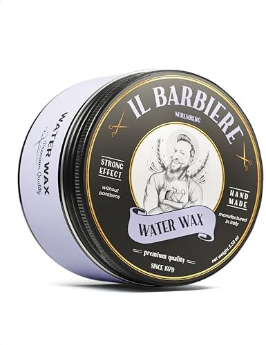 Il Barbiere® Water Wax Pomade Wasserbasiert - Glänzendes Haarwachs, Starker Halt, Pomade Herren, Haarwachs Männer - Ohne Parabene, Silikonfrei - Handmade für einen einzigartigen Look, 100ml