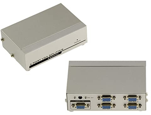 KALEA-INFORMATIQUE Divisor de vídeo VGA Tipo Splitter Que duplica de Forma idéntica 1 Fuente de Entrada en 4 Salidas simultáneas. Ancho de Banda de 250 MHz